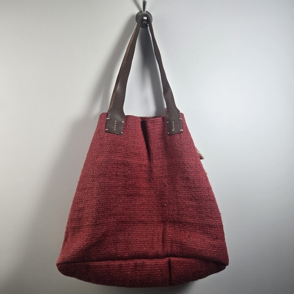 J. Jill Burgundy Shoulder Bag with Tassels - Picture 3 of 5